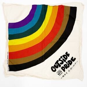 REI CO-OP Bandana 'Outside with Pride' Rainbow 100% Organic Cotton Made in USA